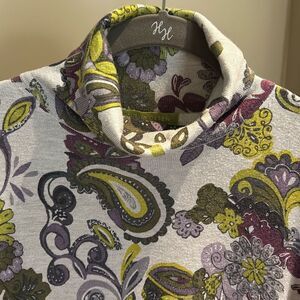 SIGRID OLSEN Paisley Gray Turtleneck